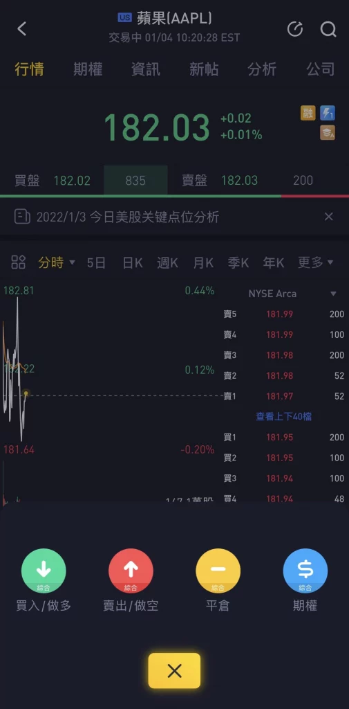 老虎证券下单第二步 - 选择交易方向买入或卖出