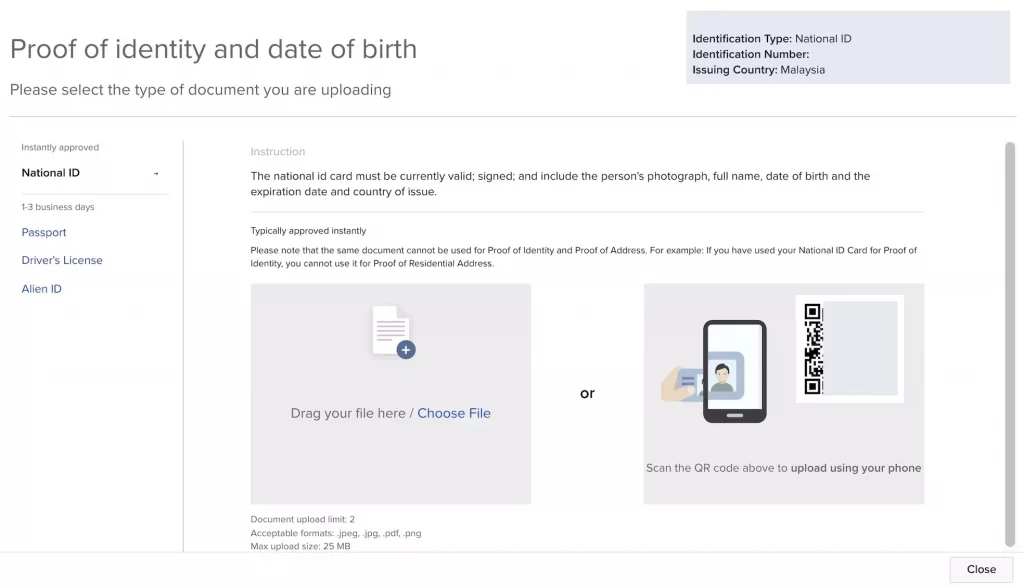 IBKR开户第九步03_上传身份证明文件